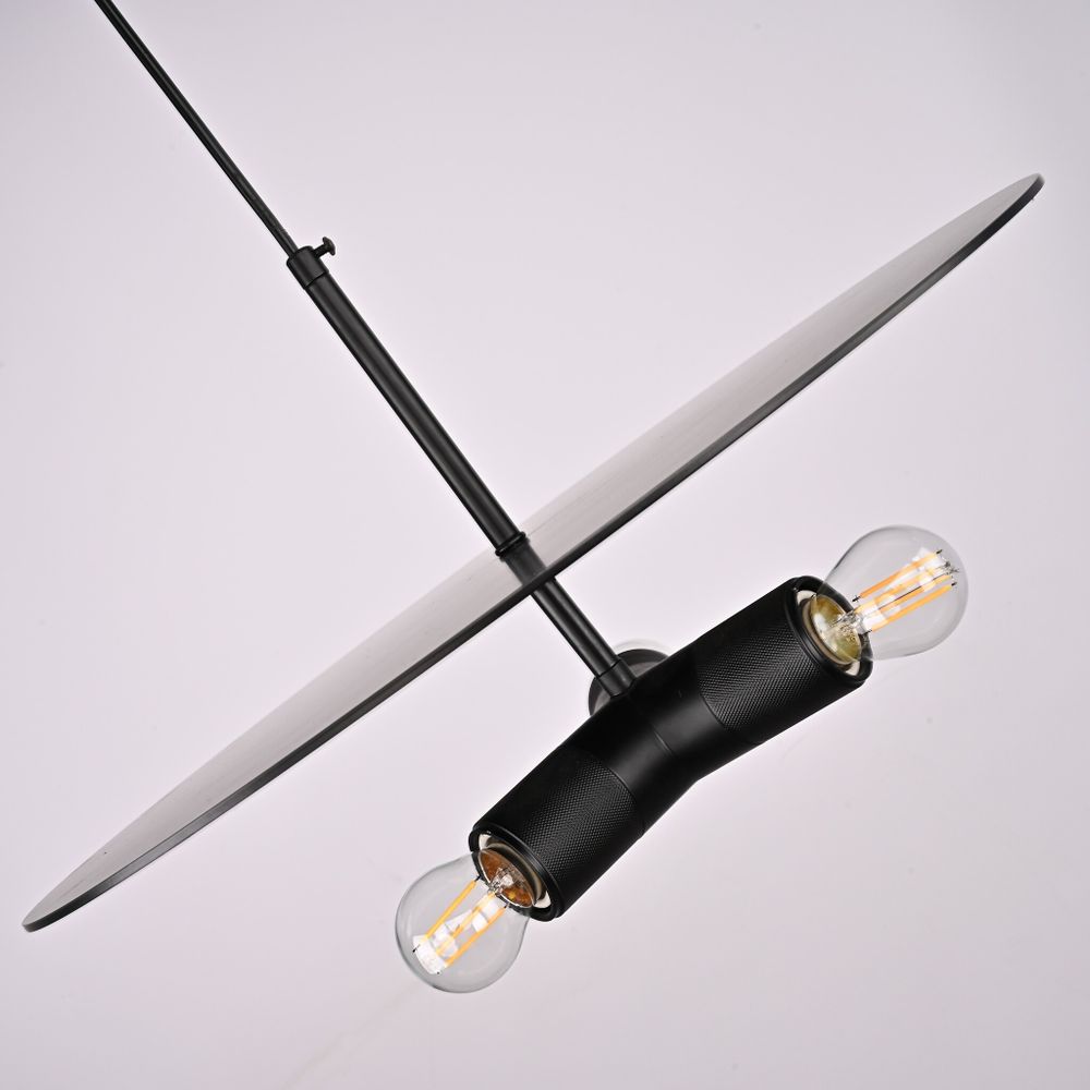 Люстра Rh Utilitaire Disk Triple Pendant Black By Imperiumloft