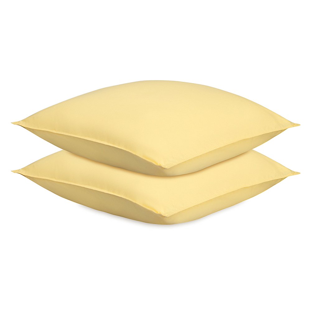 Набор наволочек из стираного перкаля светло-желтого цвета из коллекции essential, 70х70 см