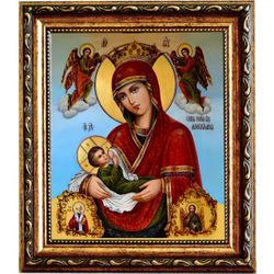 Млекопитательница. Икона Божией Матери на холсте.