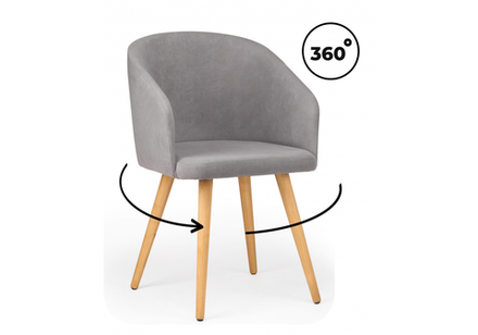 Стул деревянный Woodville Монер 360 темно-серый (glory 20), светлое дерево