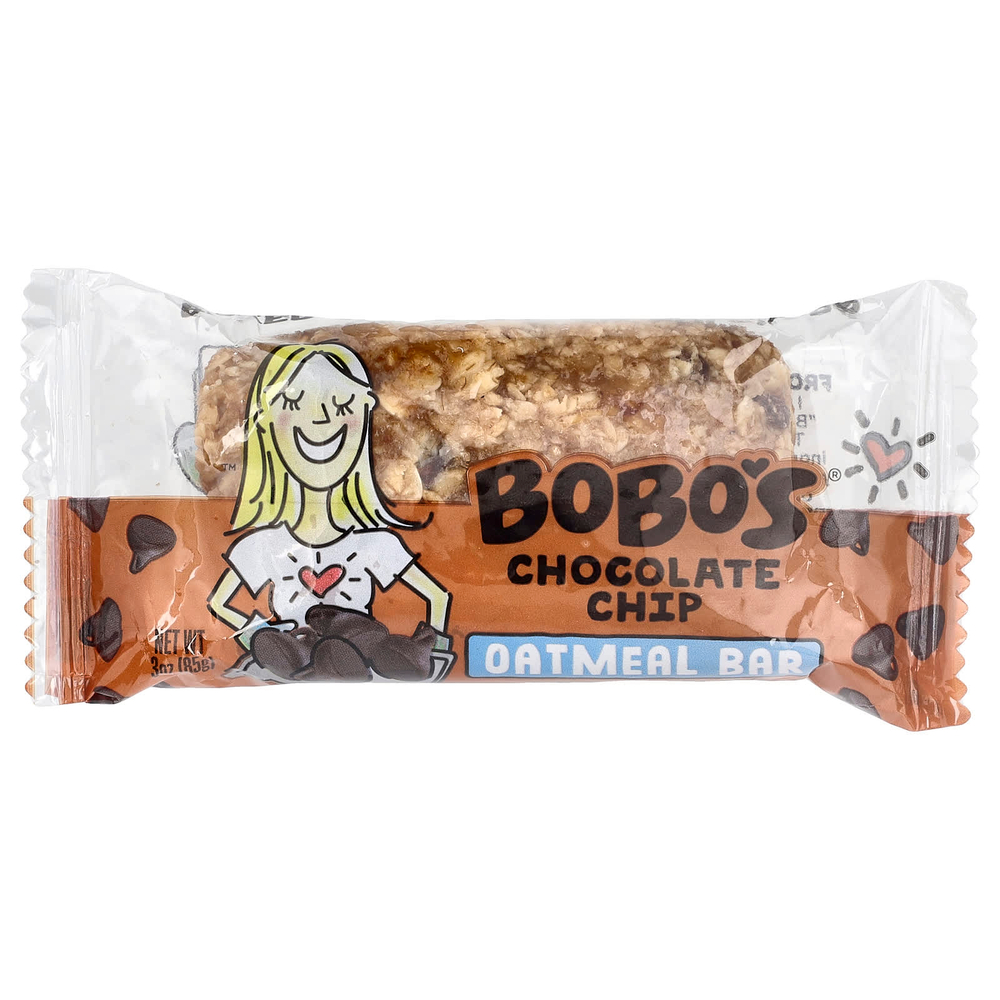 Bobo's Oat Bars, овсяный батончик, с шоколадной крошкой, 4 батончика по 85 г (3 унции)