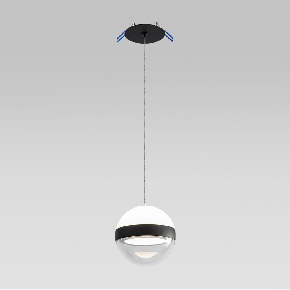 5075/9L L-VISION ODL24 355 черный/прозрачн./молочный/металл/акрил Подвес LED 9W 4000K 480лм RONI
