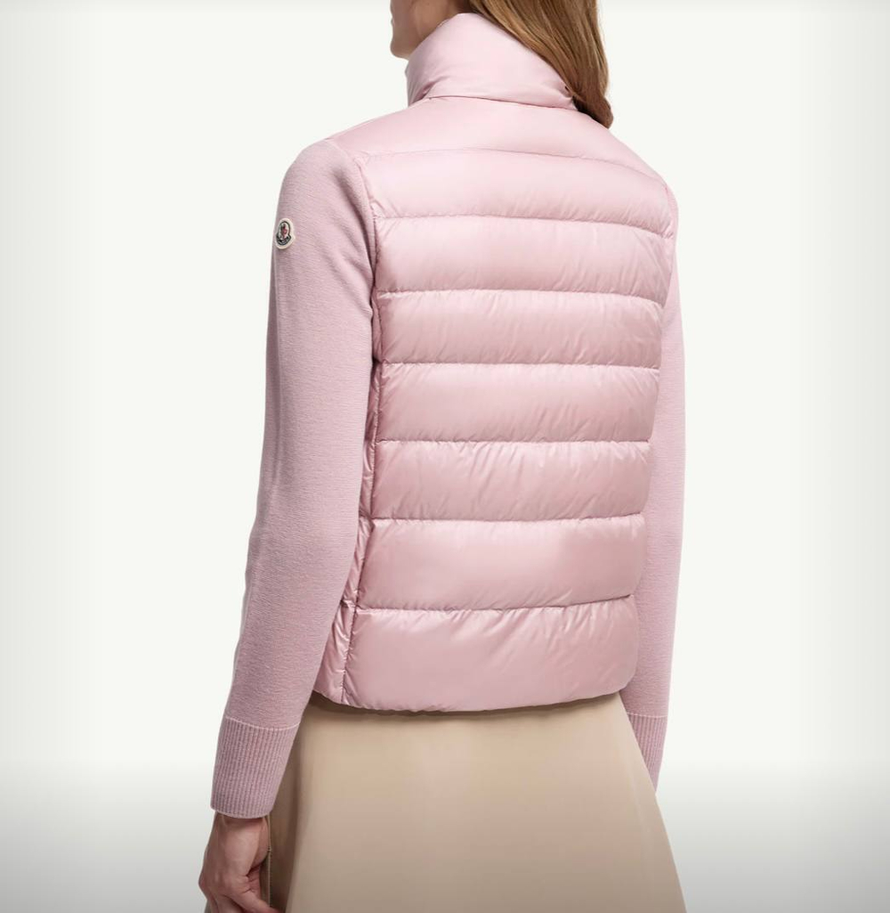 Утеплённый жакет из шерсти мериноса с пухом и молнией от Moncler