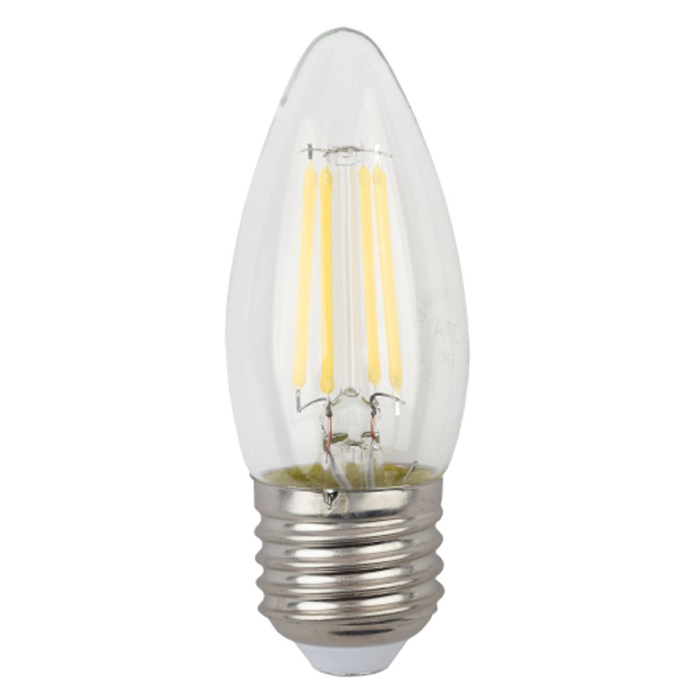 Лампа светодиодная ЭРА F-LED B35-7W-840-E27 7Вт филамент свеча нейтральный белый свет Е27 | Филаментные декоративные