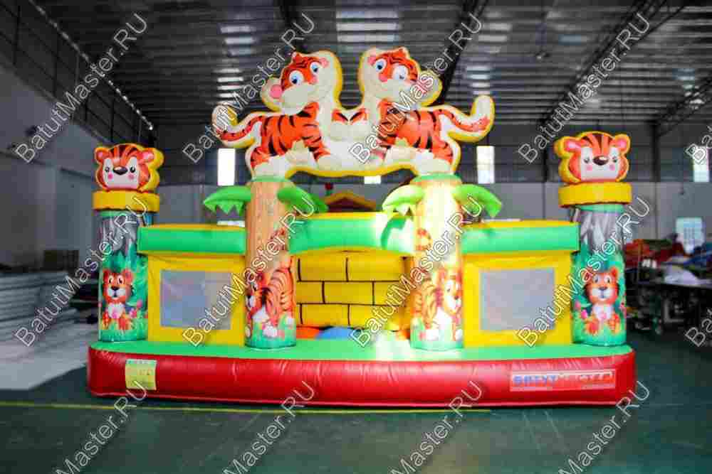 Коммерческий батут "Тигриная страна 2 с низкой горкой" 12*6*3 м