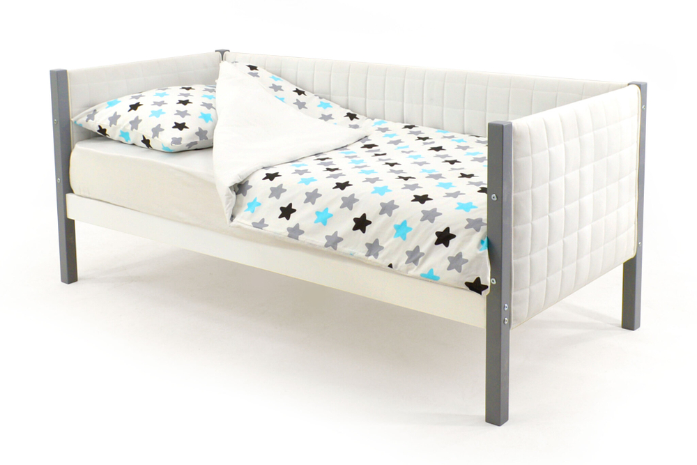Детская кровать-тахта мягкая Бельмарко Svogen графит-белый