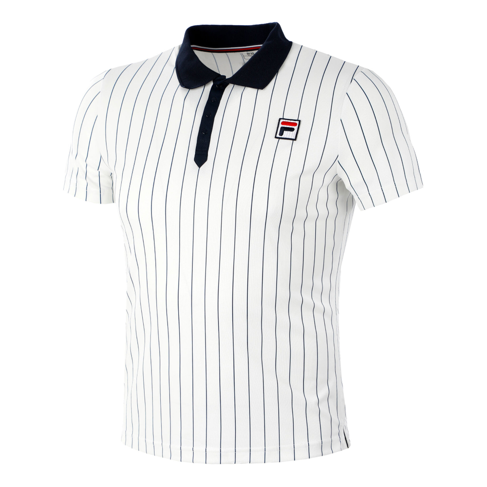Мужское теннисное поло Fila Stripes Björn Polo Men - White, Dark Blue