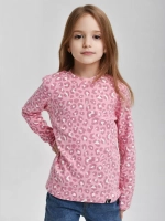 Лонгслив базовый для девочки с принтом