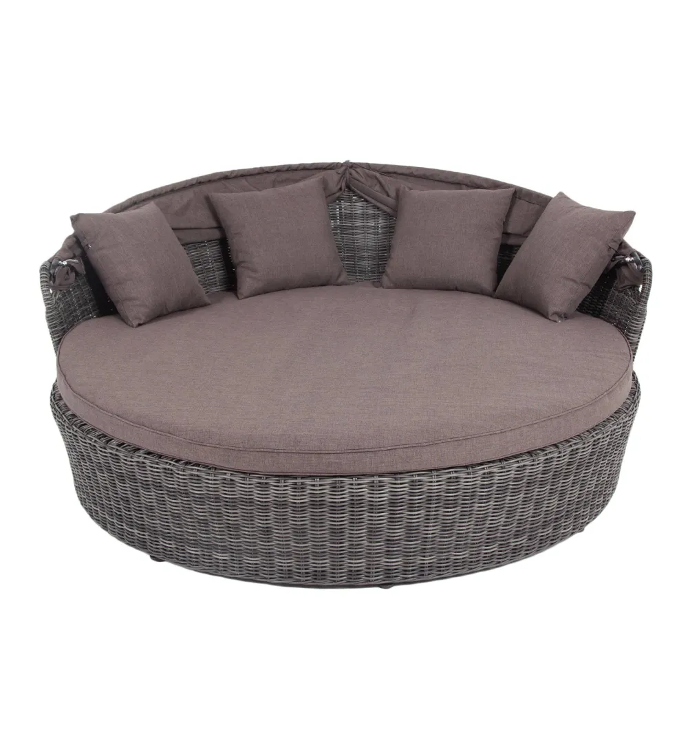 "Стильяно" плетеная кровать круглая, цвет графит