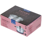 Кастрюля нерж, 2.8 л, с крыш, крышка стекло, Daniks, Savory, SD-A95-20, серебр, индукц