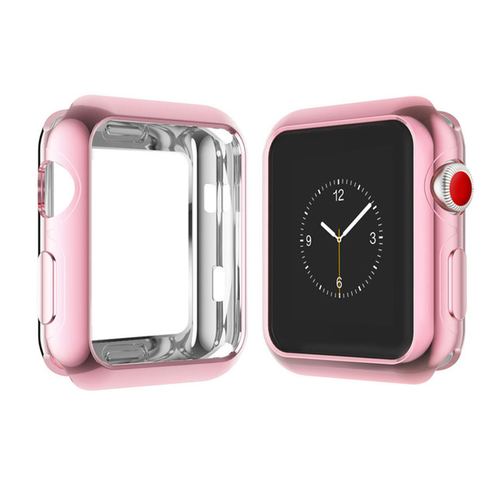 Чехол Apple Wathc 42мм силикон rose gold