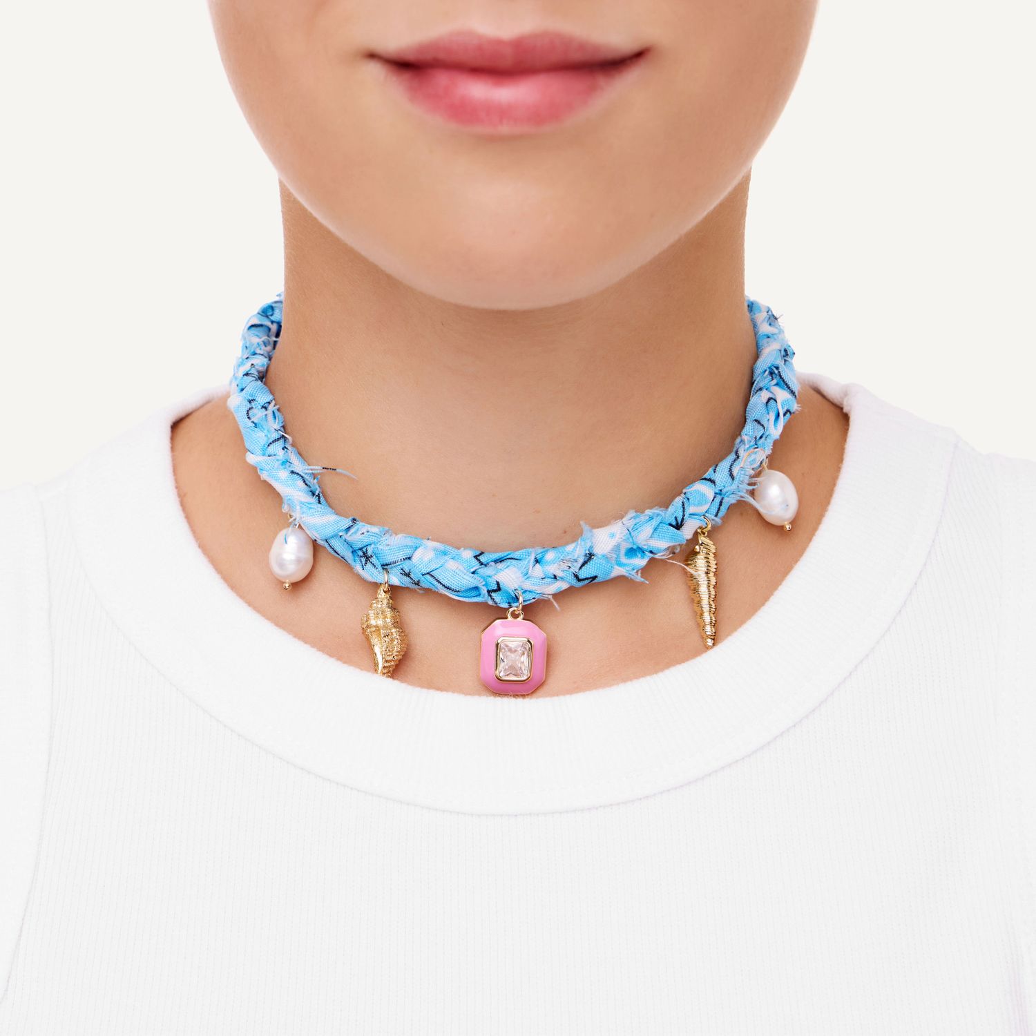 Колье Braded Bandana Necklace - Light Blue
