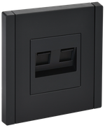 FORTE&PIANO Розетка двойная RJ11+RJ45 кат.5E FP135 черный IEK
