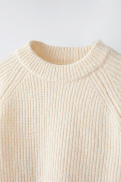 ZARA ТРИКОТАЖНЫЙ СВИТЕР, ЭКРЮ