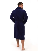 Халат мужской махровый "Элит" с воротником шалькой, цвет: 761-Темно-синий