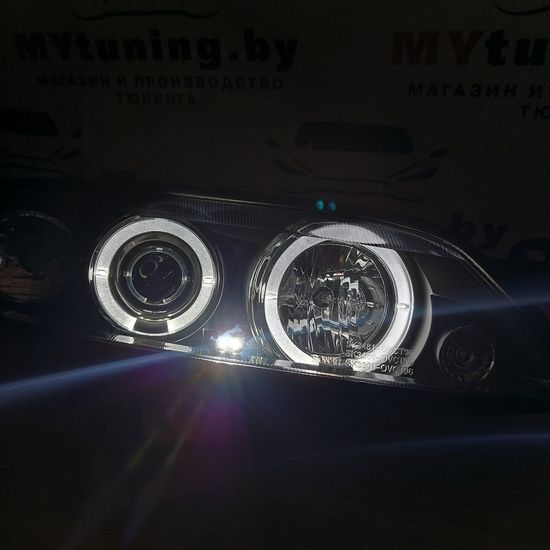 Передние фары Opel Vectra B angel eyes black