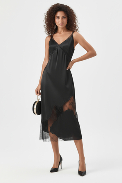 BOSS Платье - комбинация с кружевной вставкой