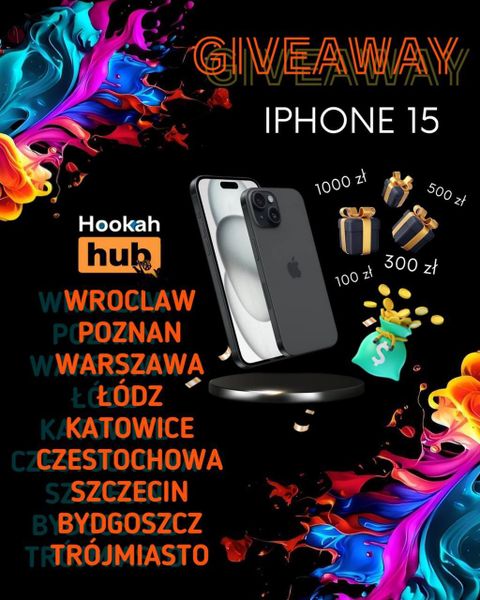 ДАРИМ IPHONE 15 и еще 9 ценных призов  в честь Дня Рождения Hookahhub 🎁