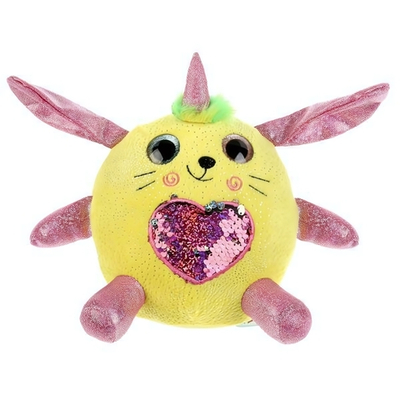 Кругляш с пайетками 16см. в сердечке, желт. без чипа, в пакет JE4404Y-1MN (Мульти-Пульти)