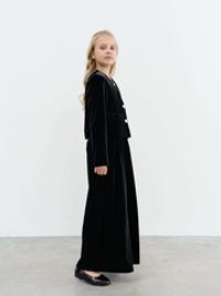Жакет из бархата "Уголь" 7+