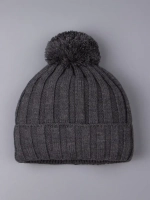 Шапка детская вязаная осенняя с помпоном