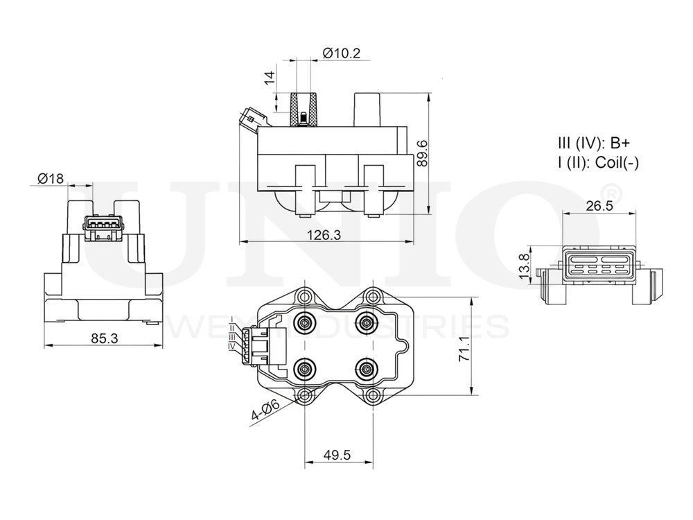 Катушка зажигания UNIO IGC-20007