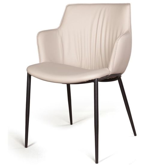 Стул с подлокотниками Sofia, экокожа soft-touch, серый