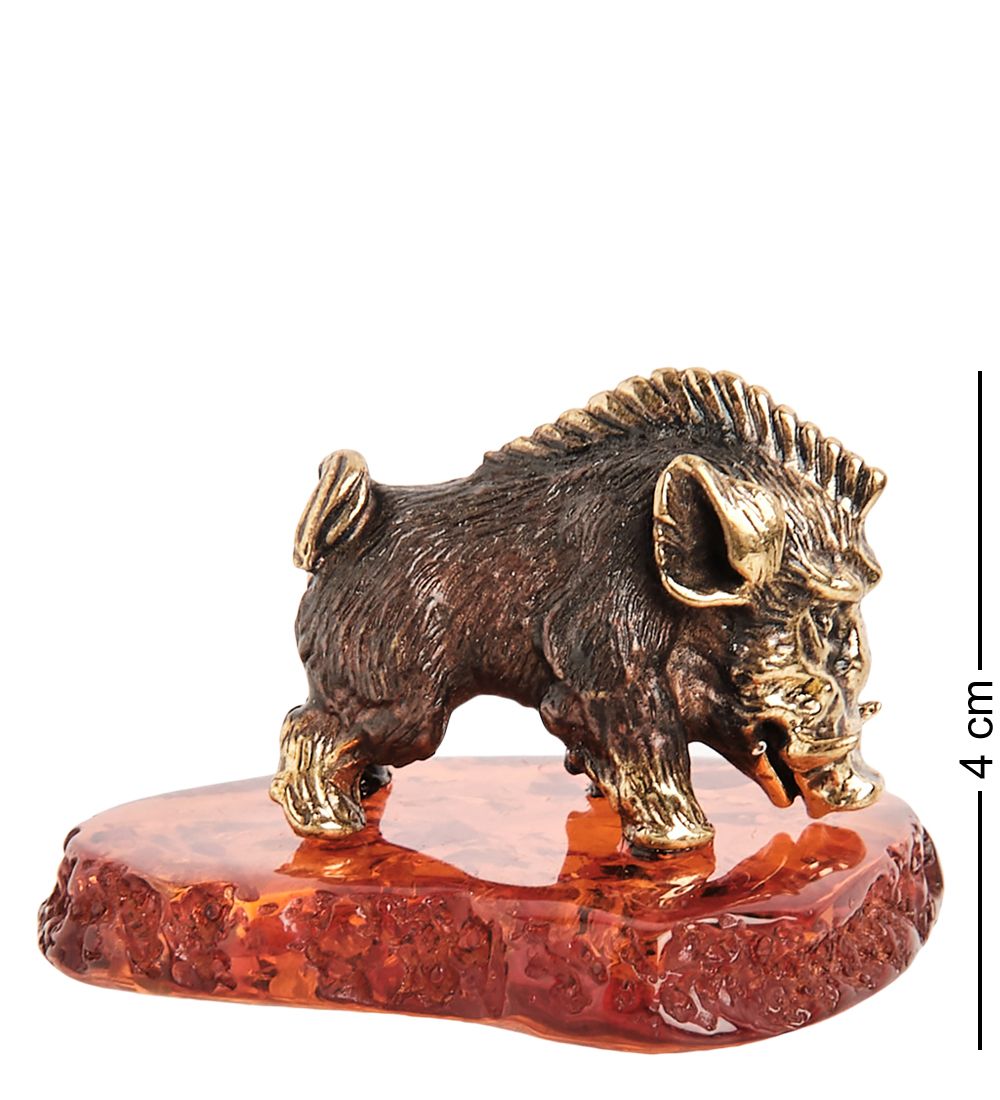Народные промыслы AM-1555 Фигурка «Кабан Пумба» (латунь, янтарь)