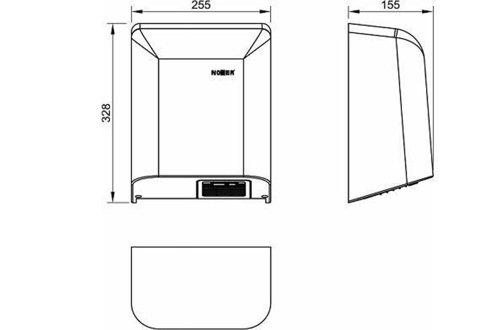 Сушилка сенсорная 800 W нерж. сталь FUGA 01851.N чёрный