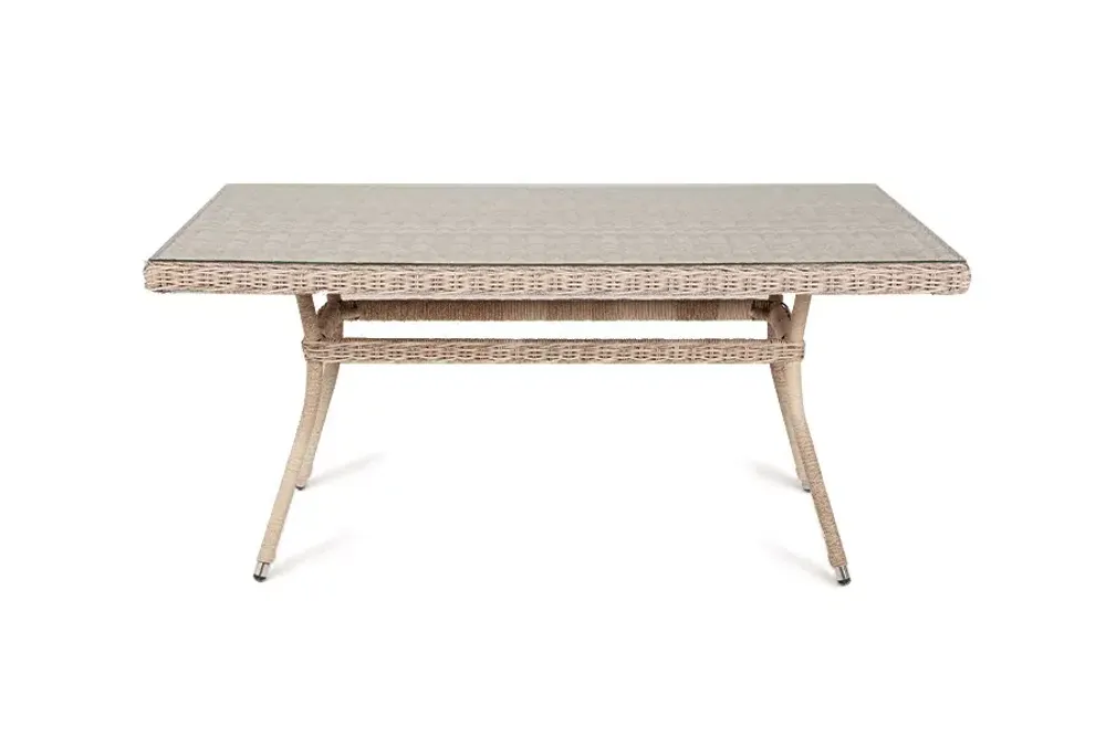 "Латте" плетеный стол из искусственного ротанга 160х90см, цвет бежевый