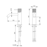 Смеситель для раковины HAPA X35 (цвет - золото PVD) X35.0001.PPGPVD