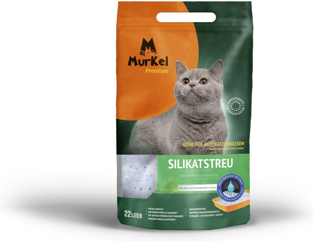 Наполнитель Murkel 22л Скошенная трава Силикагелевый