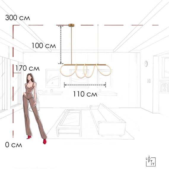 Подвесной светильник LOFT IT Thread 10388P/A Brass