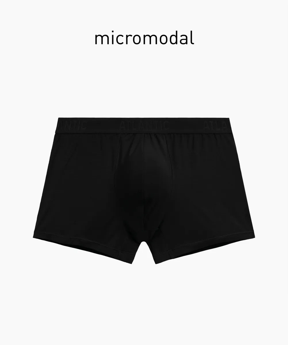 Мужские трусы шорты Atlantic, 1 шт. в уп., микромодал, черные, MH-1204
