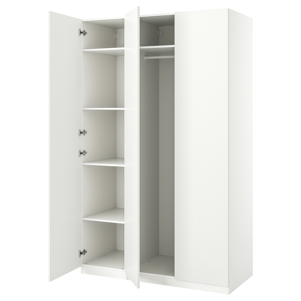 Распашной шкаф PAX FORSAND IKEA трехдверный с 5 полками (белый)  170*60*220