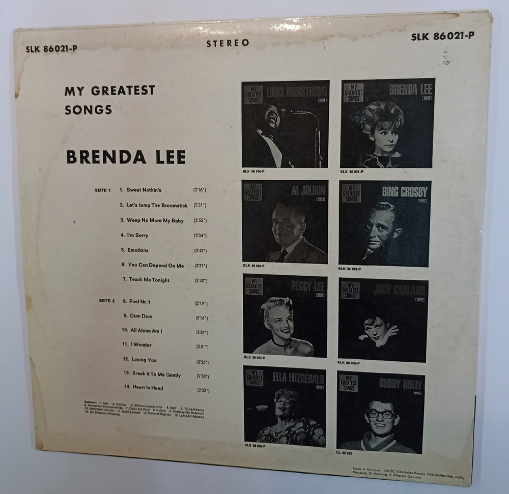 Brenda Lee My Greatest Songs (Germany 1966)