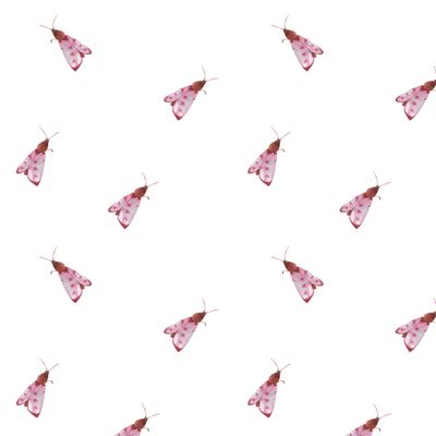 мелкий рисунок моли акварелью на белом