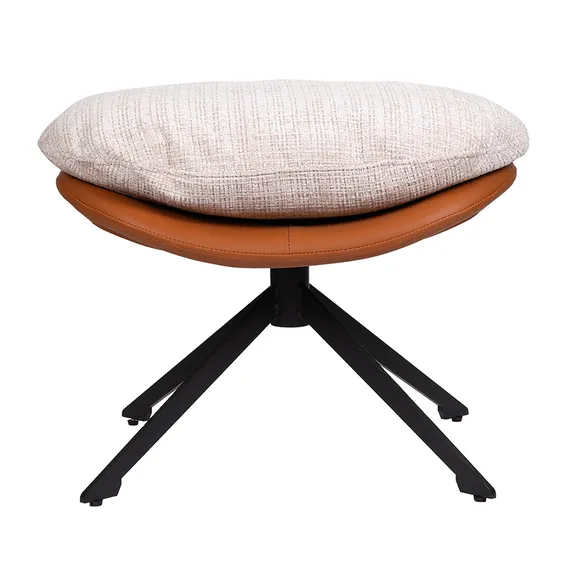 Оттоманка BLISS оранж/серый, экокожа, шенилл