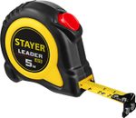 STAYER LEADER 5м / 19мм рулетка с автостопом в ударостойком обрезиненном корпусе