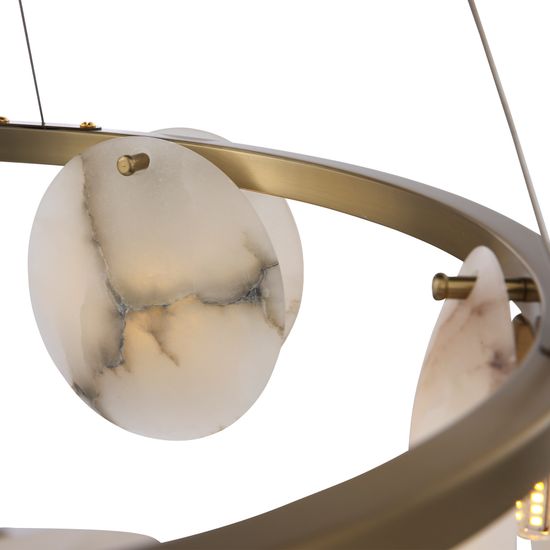 SL1520.303.14 Светильник подвесной ST-Luce Латунь/Алебастр G9 14*5W 4000K CLAM