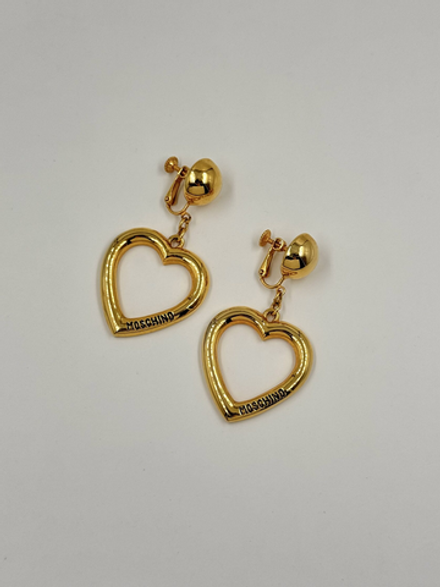 Клипсы с подвесками в виде сердец Moschino
