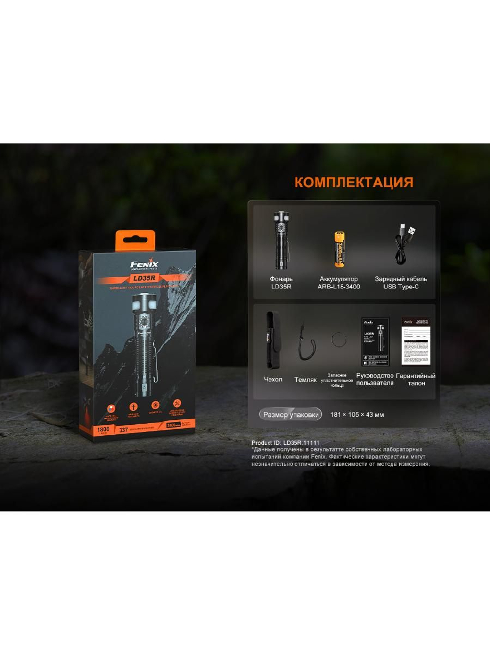 Фонарь Fenix LD35R 1800 люмен