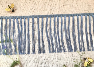 Тесьма текстиль бахрома, ш. 10 см, тёмно-голубой