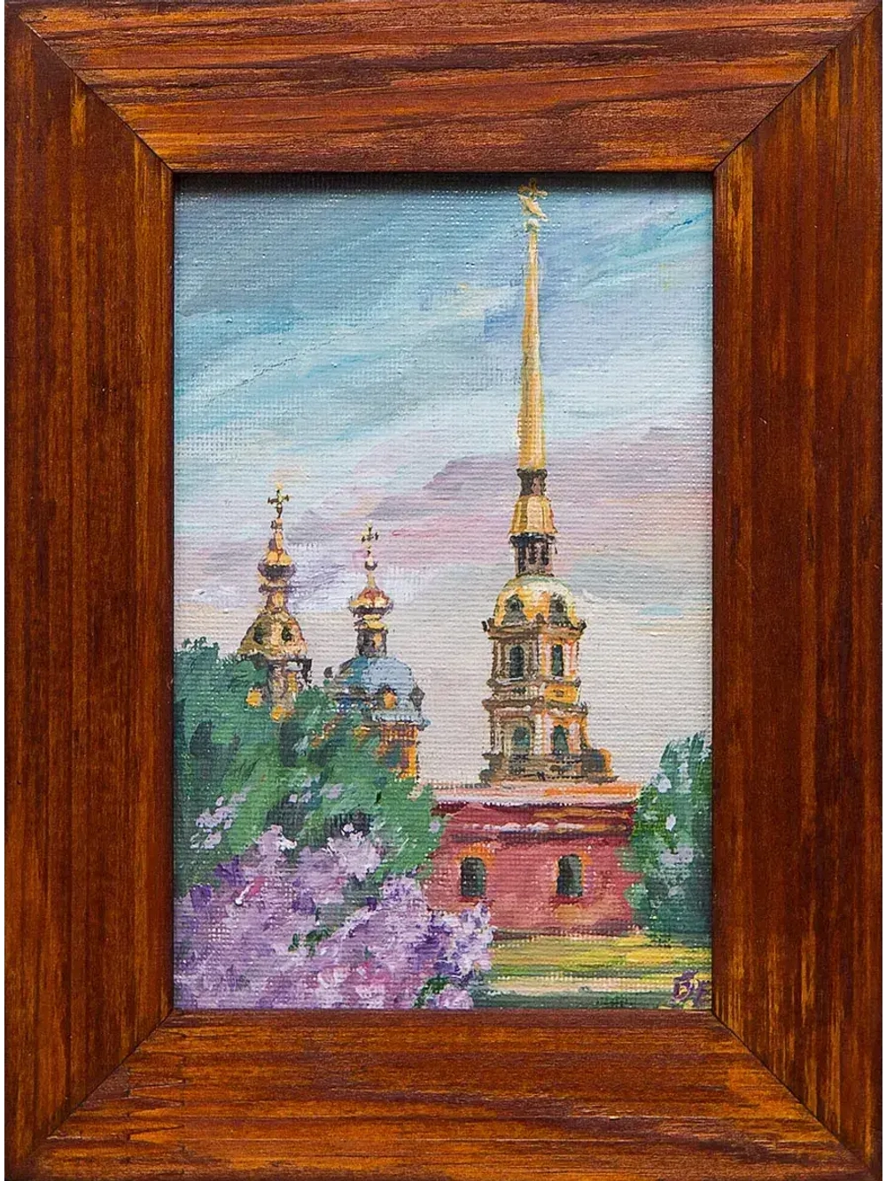 Картина маслом «Петропавловская крепость. Сирень» Бондаренко