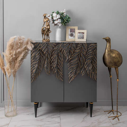 Комод Тропик Классик с 2 полками Серый Найт Голд