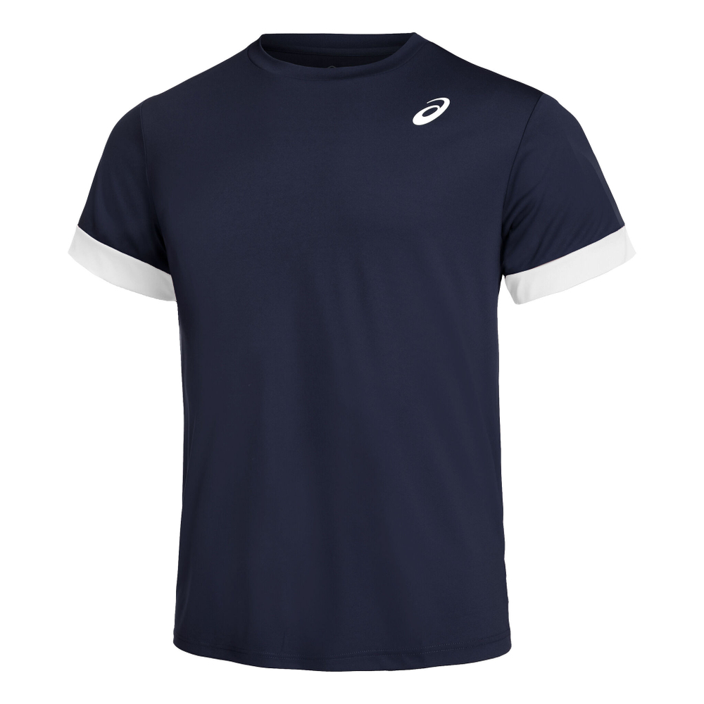 Мужское теннисное поло ASICS Court Shortsleeve Tee T-Shirt Men - Dark Blue, White