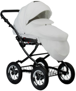 Детская коляска Indigo Barbara Eco Classic 3 в 1 с автокреслом Avionaut Cosmo Grey Be05 белая кожа