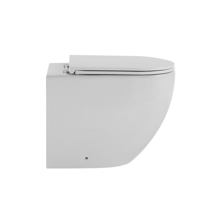 Унитаз ABBER Bequem AC1111TMW приставной белый матовый, безободковый, смыв торнадо