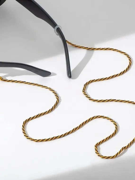 Цепочка для очков "Эстетика" №32, цвет чёрно-золотой, 70 см