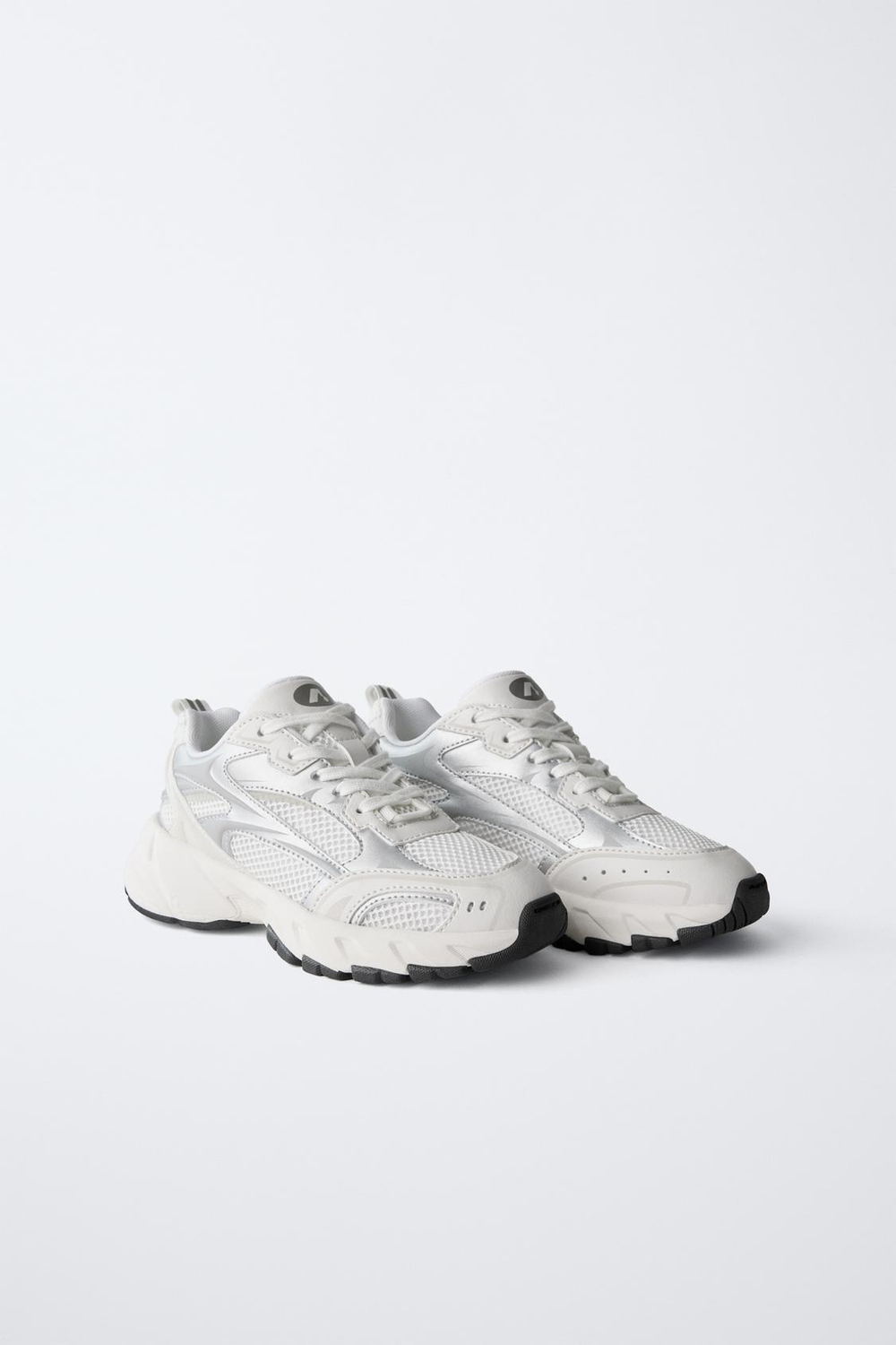 ZARA СПОРТИВНЫЕ КРОССОВКИ С СЕТКОЙ, БЕЛЫЙ